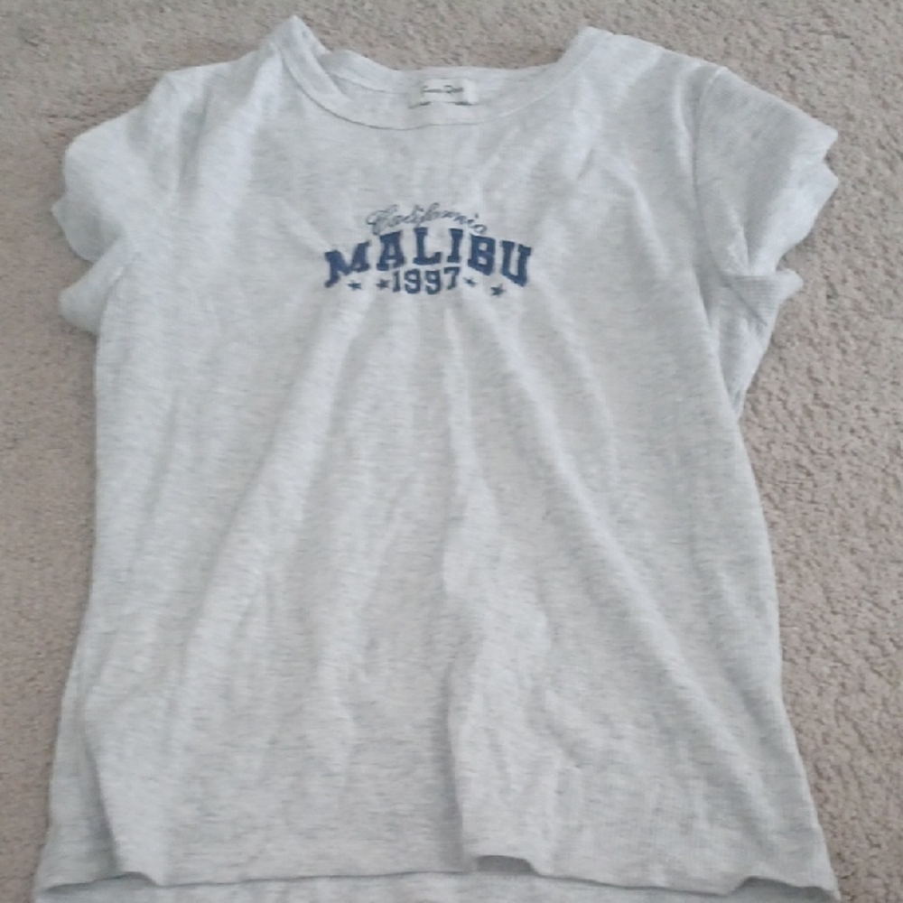 Gray Short Sleeve Crew Neck Tee